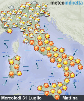 cartina meteo italia a 5 Giorni - Mattina