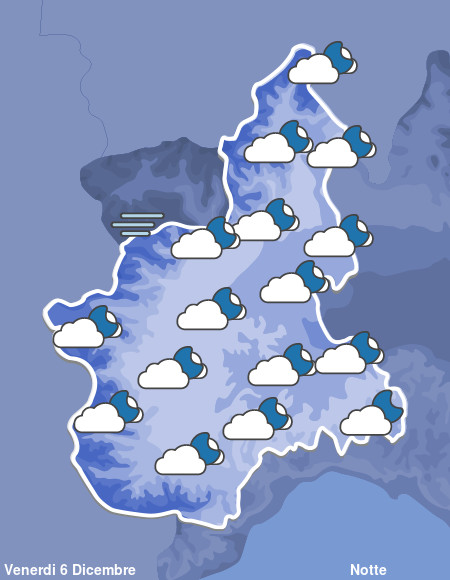 Previsioni Meteo Piemonte Notte