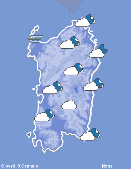 Previsioni Meteo Sardegna Notte